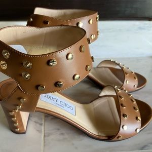 Women's Brown Veto Studded Leather Sandals 8.5 or 38.5